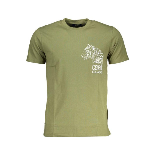 Cavalli Class Green Cotton T-Shirt Cavalli Class Dark Khaki