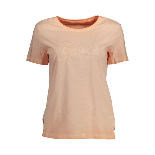 Guess Jeans Pink Cotton Women T-Shirt Guess Jeans Tan