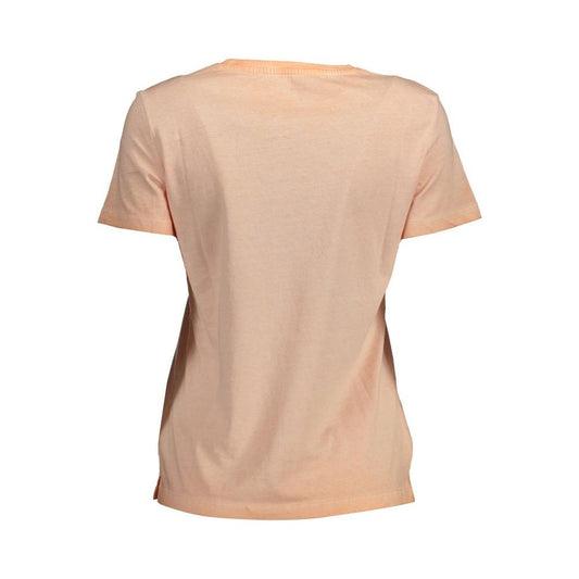 Guess Jeans Pink Cotton Women T-Shirt Guess Jeans Tan