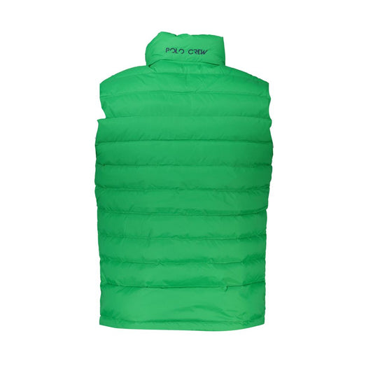 La Martina Sleek Sleeveless Green Jacket with Embroidery La Martina Medium Sea Green