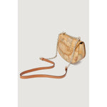 Alviero Martini Prima Classe Beige Leather Handbag with signature geographic print and metallic clasp