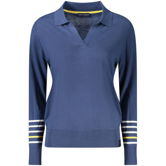 North Sails Blue Cotton Women Sweater North Sails Dark Slate Blue
