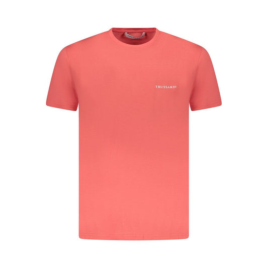 Trussardi Pink Cotton Men T-Shirt Trussardi Salmon