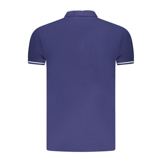 Cavalli Class Blue Cotton Men Polo Shirt Cavalli Class Dark Slate Blue