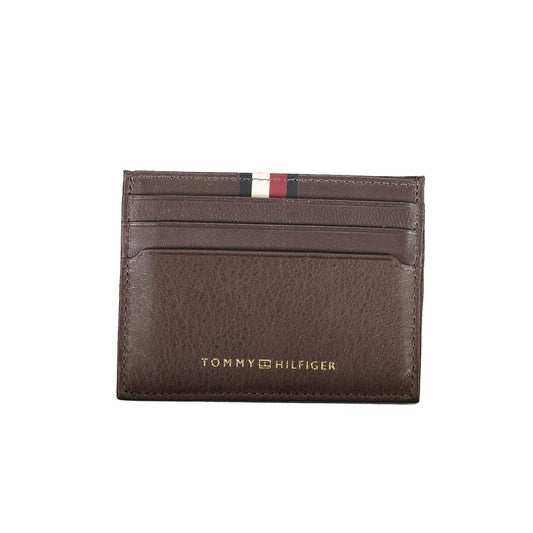 Tommy Hilfiger Brown Leather Men Wallet Tommy Hilfiger Dark Olive Green
