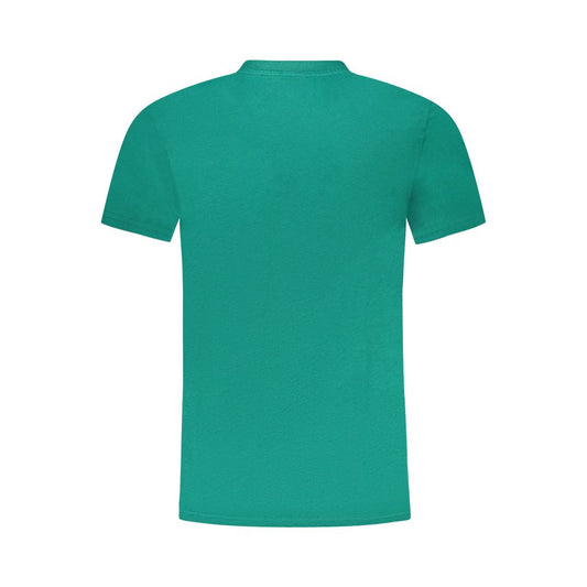 Cavalli Class Green Cotton Men T-Shirt Cavalli Class Dark Cyan