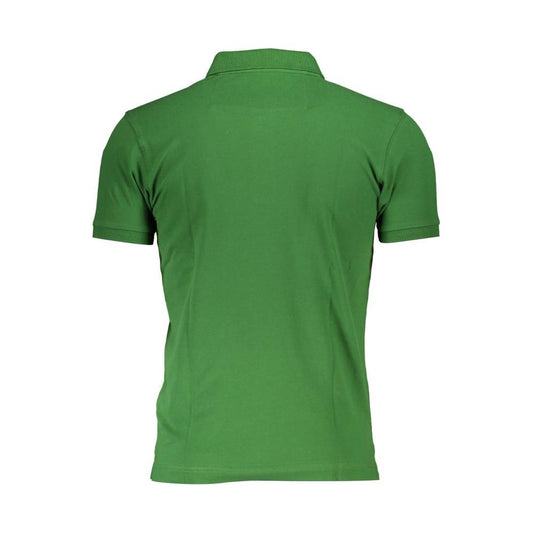 La Martina Green Cotton Men Polo Shirt La Martina Dark Olive Green
