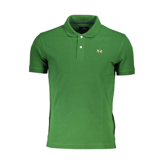 La Martina Sleek Green Slim Fit Polo with Contrast Detail La Martina Dark Olive Green