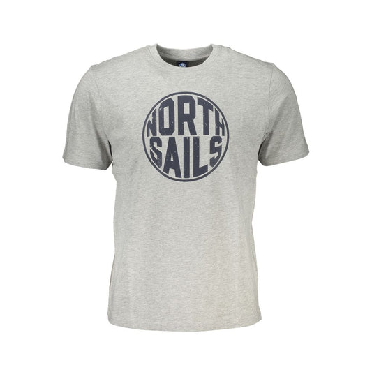 North Sails Gray Cotton Men T-Shirt North Sails Gray