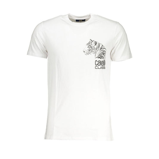Cavalli Class White Cotton T-Shirt Cavalli Class White Smoke