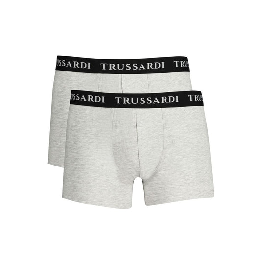 Trussardi Gray Cotton Men Boxer