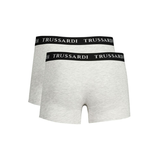 Trussardi Gray Cotton Men Boxer