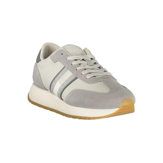 Tommy Hilfiger Gray Leather Mens Sneaker Tommy Hilfiger Gray