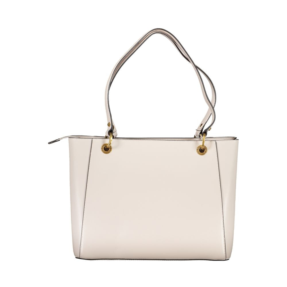Front view with bag zipped and handles upright.