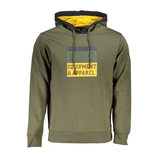 U.S. Grand Polo Elegant Fleece Hooded Sweater with Contrast Details U.S. Grand Polo Dim Gray