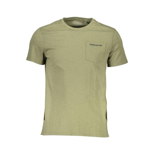 Guess Jeans Green Cotton Men T-Shirt Guess Jeans Dark Khaki