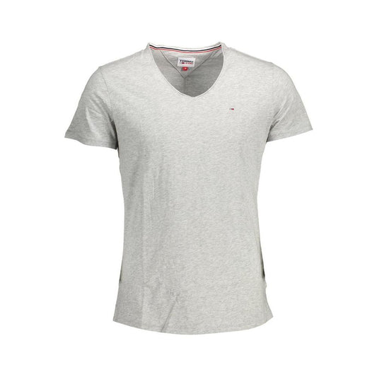 Tommy Hilfiger Gray Cotton Men T-Shirt Tommy Hilfiger Light Gray