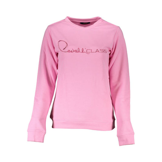 Cavalli Class Pink Cotton Sweater Cavalli Class Light Pink