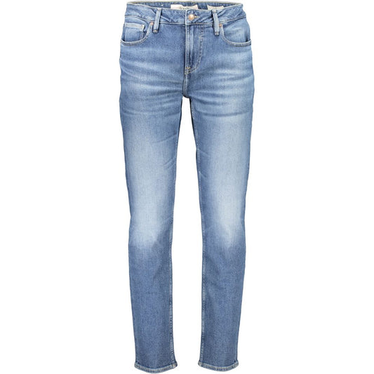 Guess Jeans Blue Cotton Jeans & Pant Guess Jeans Light Slate Gray