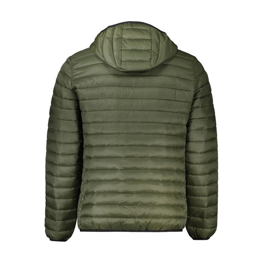 Cavalli Class Green Polyamide Men Jacket Cavalli Class Dark Olive Green