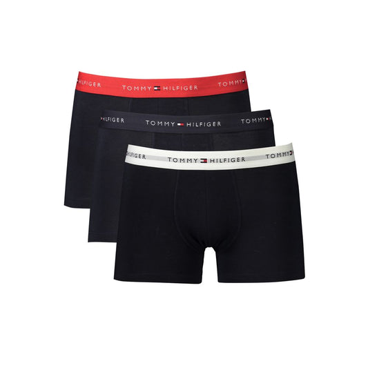 Tommy Hilfiger Blue Cotton Men Boxer Tommy Hilfiger Black