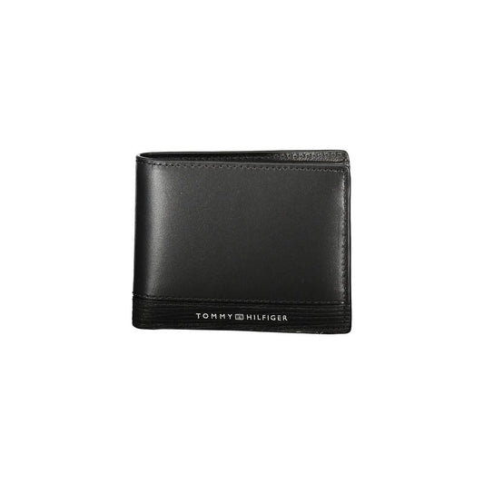 Tommy Hilfiger Black Leather Men Wallet Tommy Hilfiger Dark Slate Gray