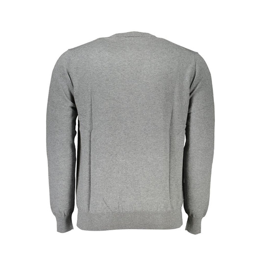 Harmont & Blaine Gray Cotton Men Sweater Harmont & Blaine Dark Gray