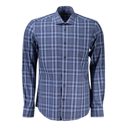North Sails Light Blue Cotton Men Shirt North Sails Slate Gray