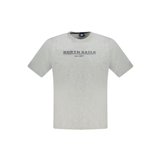 North Sails Gray Cotton Men T-Shirt North Sails Gray