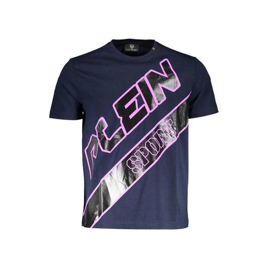 Plein Sport Blue Cotton Men T-Shirt Plein Sport Dark Slate Gray