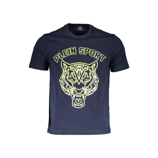 Plein Sport Blue Cotton Men T-Shirt Plein Sport Dark Slate Gray