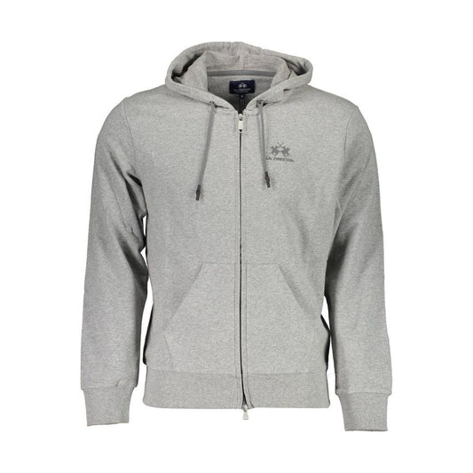 La Martina Gray Cotton Men Sweater La Martina Dark Gray