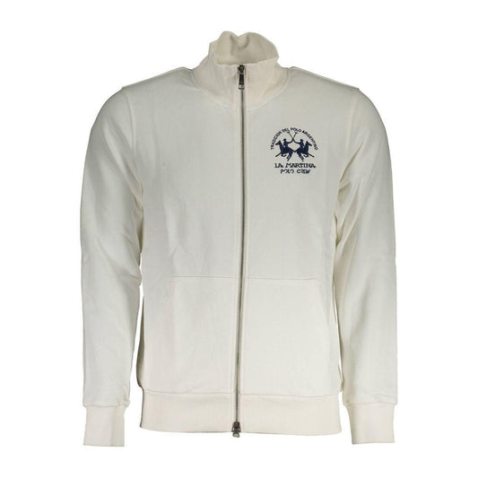 La Martina White Cotton Men Sweater La Martina Gray