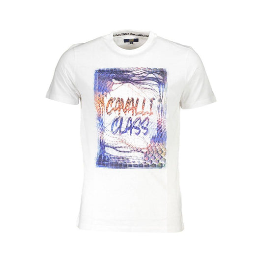 Cavalli Class White Cotton T-Shirt Cavalli Class White Smoke