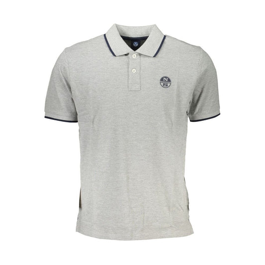 North Sails Gray Cotton Men Polo Shirt North Sails Gray