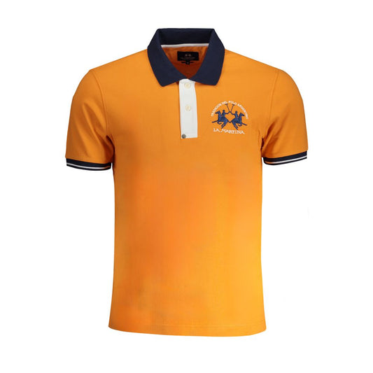 La Martina Orange Cotton Polo Shirt La Martina Goldenrod