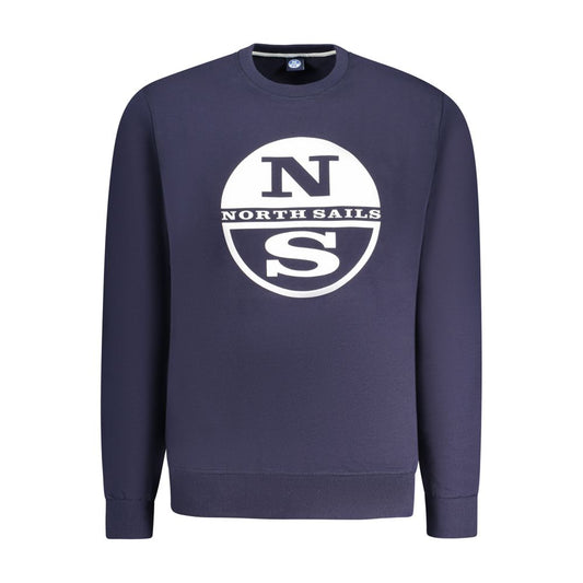 North Sails Blue Cotton Men Sweater North Sails Dark Slate Gray