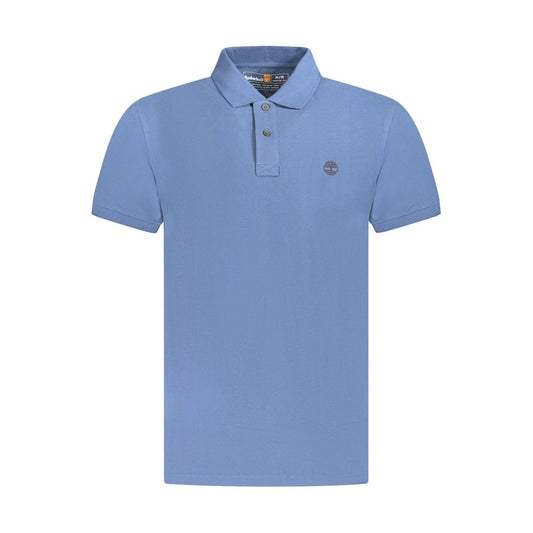 Timberland Blue Cotton Men Polo Shirt Timberland Light Slate Gray