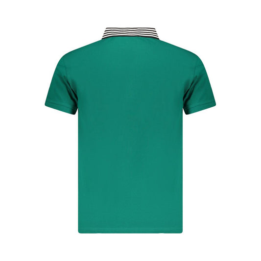 Cavalli Class Green Cotton Men Polo Shirt Cavalli Class Dark Cyan