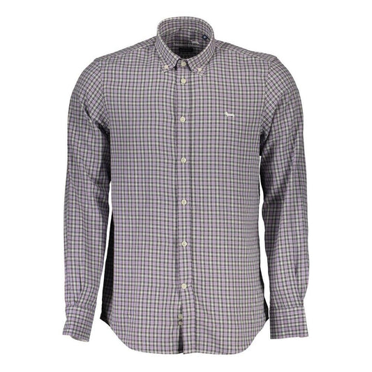 Harmont & Blaine Purple Cotton Men Shirt Harmont & Blaine Light Slate Gray