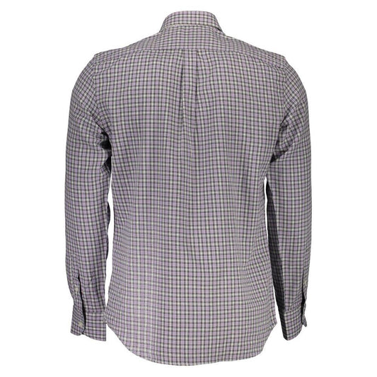 Harmont & Blaine Purple Cotton Men Shirt Harmont & Blaine Light Slate Gray