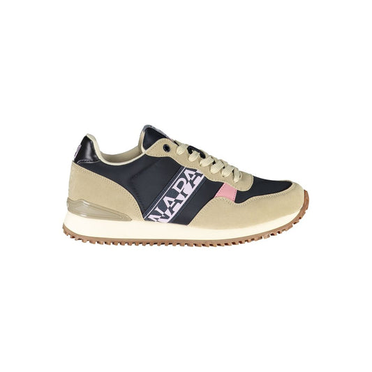 Napapijri Beige Lace-Up Sneakers with Contrasting Details Napapijri Dark Slate Gray