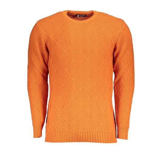 U.S. Grand Polo Orange Diamond Pattern Crew Neck Sweater U.S. Grand Polo Coral