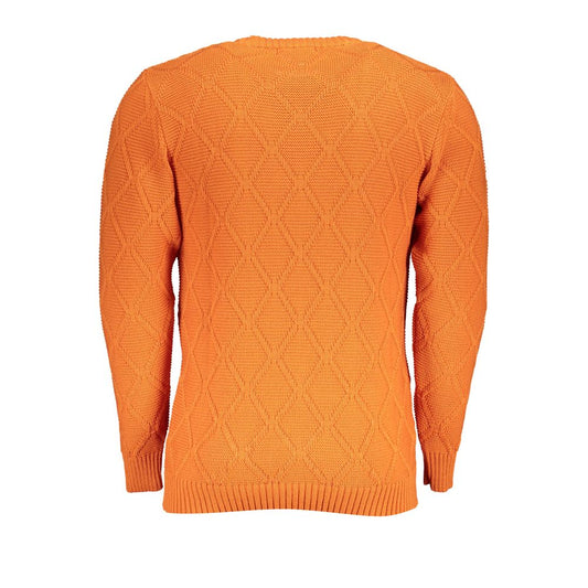 U.S. Grand Polo Orange Diamond Pattern Crew Neck Sweater U.S. Grand Polo Coral