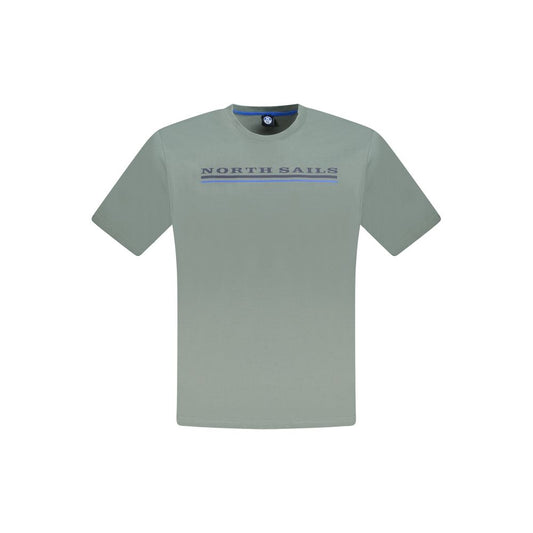 North Sails Green Cotton Men T-Shirt North Sails Light Slate Gray