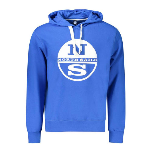 North Sails Blue Cotton Men Sweater North Sails Royal Blue
