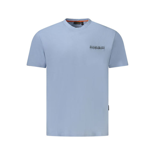 Napapijri Light Blue Cotton Men T-Shirt Napapijri Dark Gray