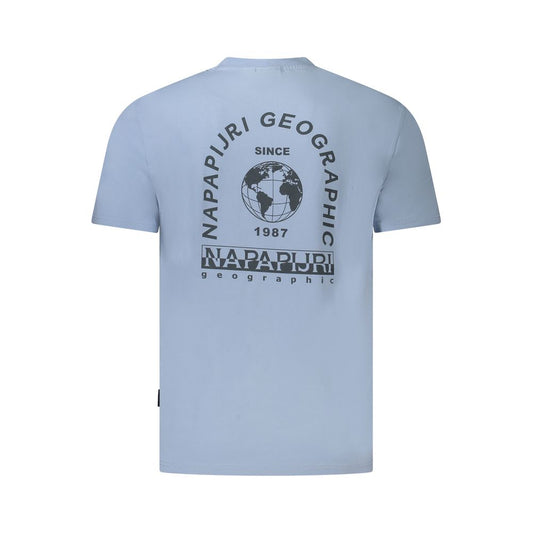 Napapijri Light Blue Cotton Men T-Shirt Napapijri Dark Gray