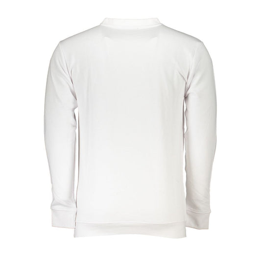 Cavalli Class White Cotton Sweater Cavalli Class Lavender