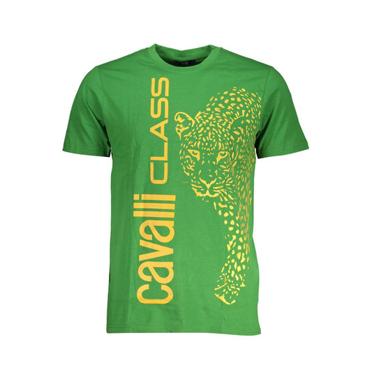 Cavalli Class Green Cotton T-Shirt Cavalli Class Sea Green